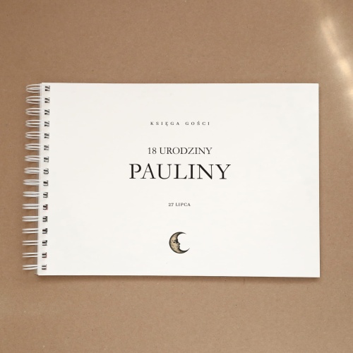 Księga gości w nocnym stylu vintage na przyjęcie urodzinowe - okładka z przodu