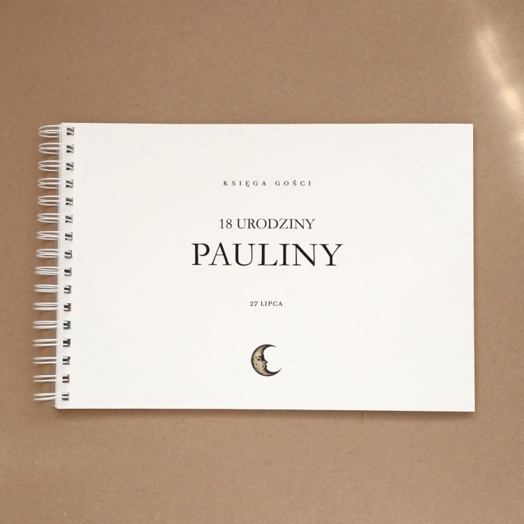 Księga gości w nocnym stylu vintage na przyjęcie urodzinowe - okładka z przodu