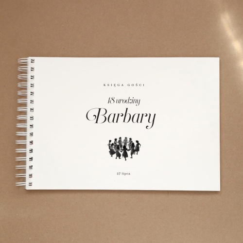 Księga gości w tanecznym stylu vintage na przyjęcie urodzinowe - okładka z przodu