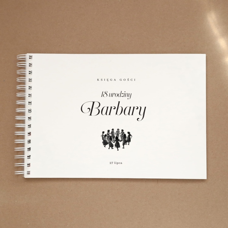 Księga gości w tanecznym stylu vintage na przyjęcie urodzinowe - okładka z przodu