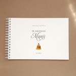 Księga gości w stylu vintage na przyjęcie urodzinowe - okładka z przodu