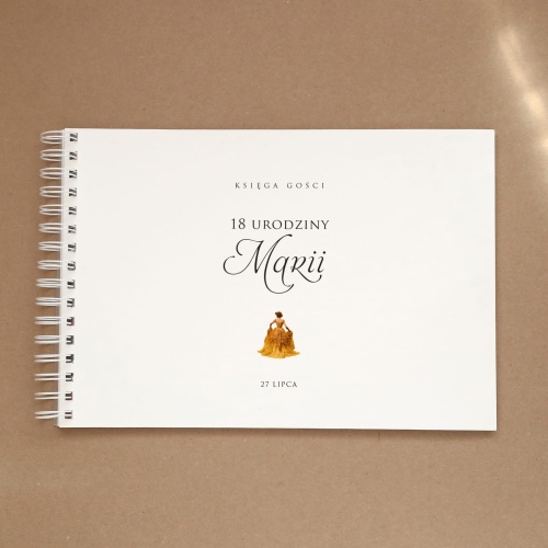 Księga gości w stylu vintage na przyjęcie urodzinowe - okładka z przodu