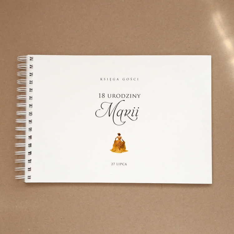 Księga gości w stylu vintage na przyjęcie urodzinowe - okładka z przodu