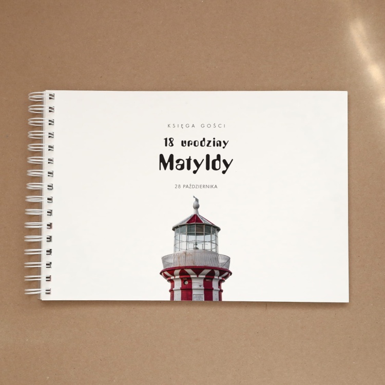 Księga gości w  marzycielskim stylu retro na przyjęcie urodzinowe - okładka z przodu