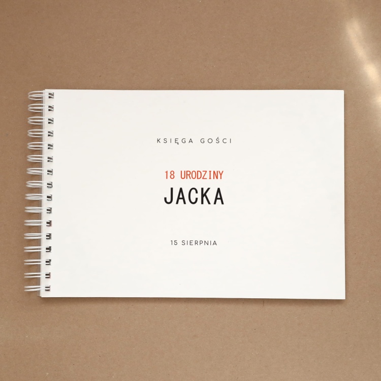 Wzorzysta księga gości na przyjęcie urodzinowe - okładka z przodu