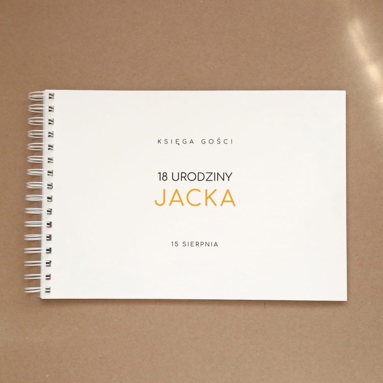 Wzorzysta księga gości na przyjęcie urodzinowe - okładka z przodu