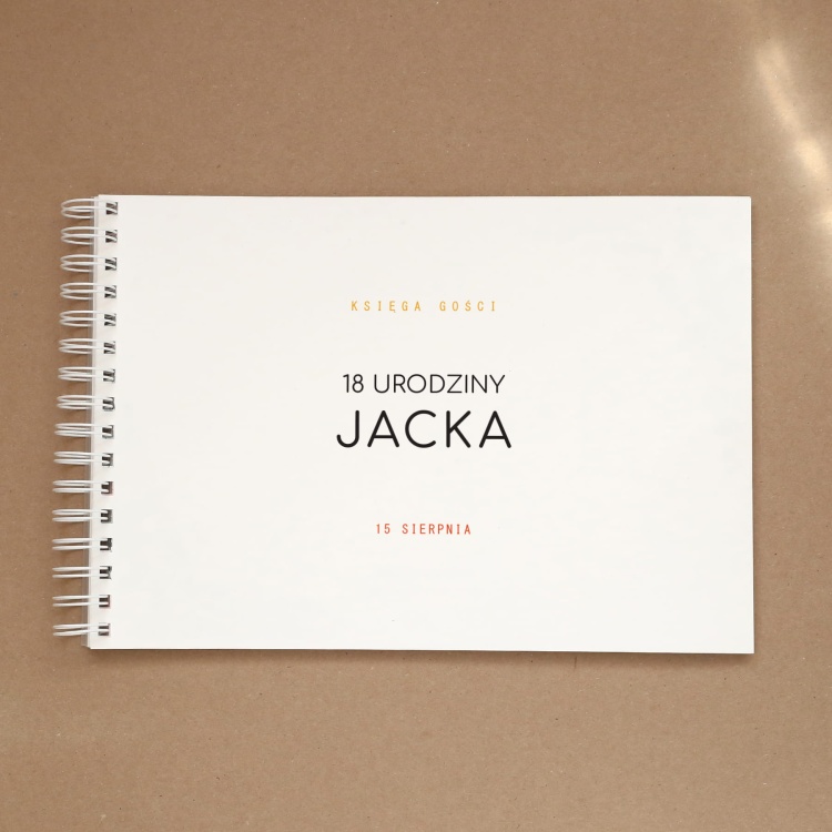 Wzorzysta księga gości na przyjęcie urodzinowe - okładka z przodu