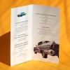 Karty menu na przyjęcie retro auto wnętrze