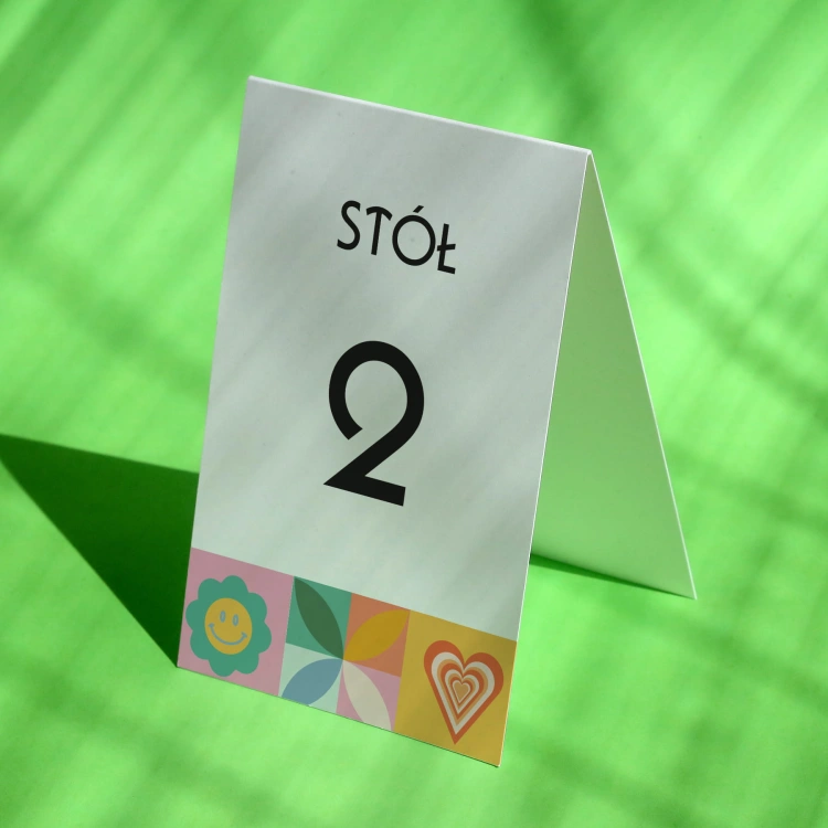 Numerki na stół urodzinowy z mozaiką