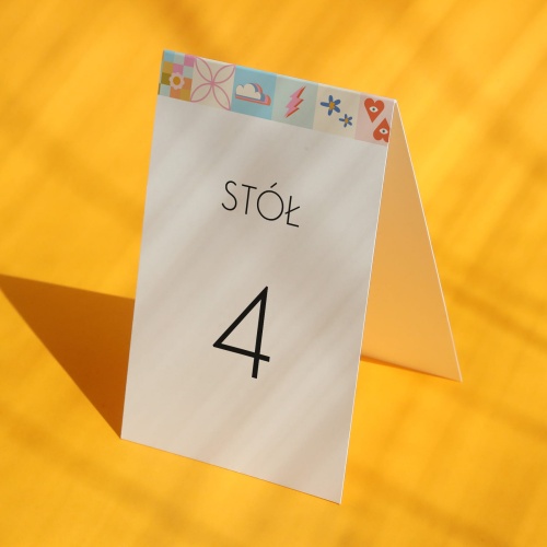 Numerki na stół urodzinowy z mozaiką