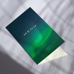 Karty menu na przyjęcie zorza okładka