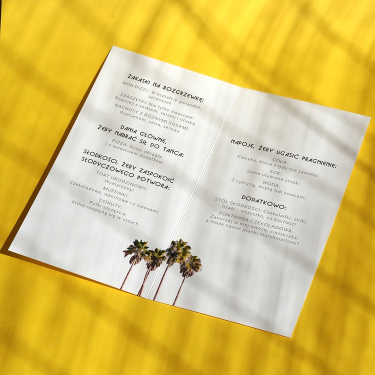 Karty menu na przyjęcie ocean wnętrze