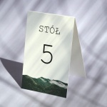 Numerki na stół urodzinowy w stylu retro z górami