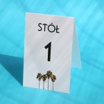 Numerki na stół urodzinowy w stylu retro z palmami