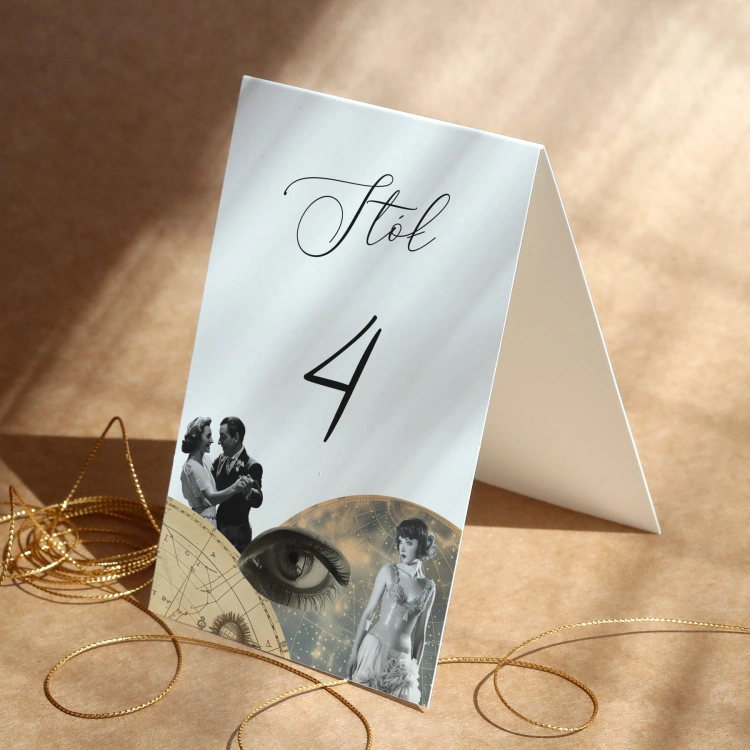 Numerki na stół urodzinowy w stylu vintage