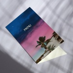 Karty menu na przyjęcie z palmą- okładka