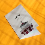 Karty menu na przyjęcie latarnia morska okładka