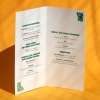 Karty menu na przyjęcie z liściem wnętrze