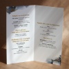 Eleganckie karty menu na przyjęcie- środek