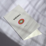 Karty menu na przyjęcie z paskami- okładka