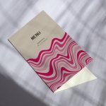 Karty menu na przyjęcie z różową falą- okładka