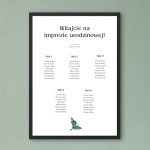 Vintage plan stołu urodzinowego z kwiecistą kobietą