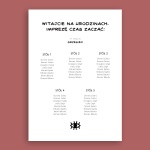 Wesoły plan stołu urodzinowego z okiem
