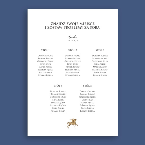 Vintage plan stołu urodzinowego z jeźdźcem