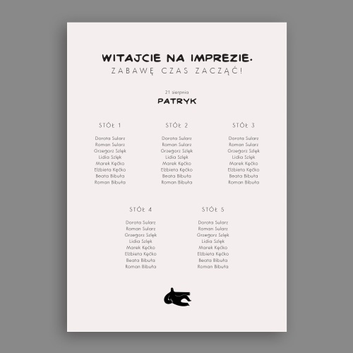 Plan stołu urodzinowego z ludzikiem