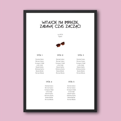 Retro plan stołu urodzinowego z okularami przeciwsłonecznymi