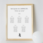 Vintage plan stołu urodzinowego z tańczącą parą