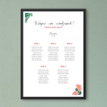 Plan stołu urodzinowego z kwiatem