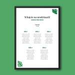 Plan stołu urodzinowego z liśćmi