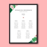 Plan stołu urodzinowego z motywem roślinnym