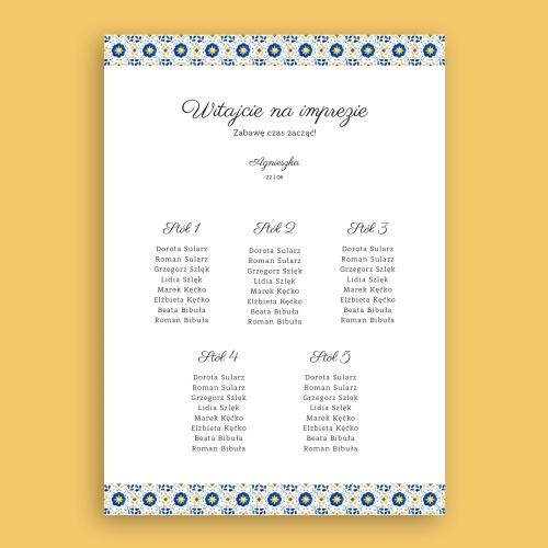 Plan stołu urodzinowego z elegancką wstążką