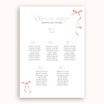 Plan stołu urodzinowego ze wstążkami