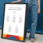 Plan stołu urodzinowego z kolorowym wzorem