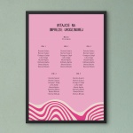 Plan stołu urodzinowego z kolorowym wzorkiem