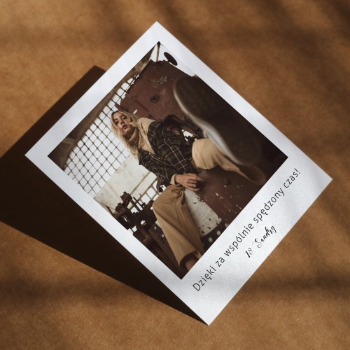 Polaroid podziękowanie dla gości - minimalistyczne