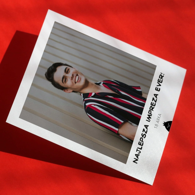 Polaroid podziękowanie dla gości - wesołe z uśmiechem