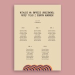 Plan stołu urodzinowego z kolorowym wzorkiem