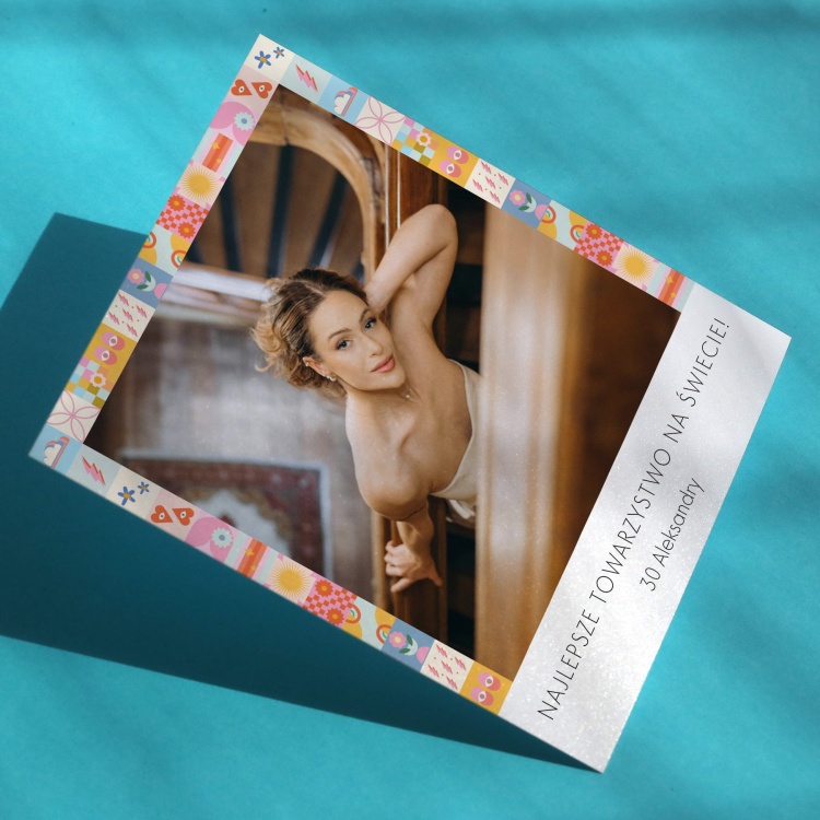 Polaroid podziękowanie dla gości - kolorowa mozaika