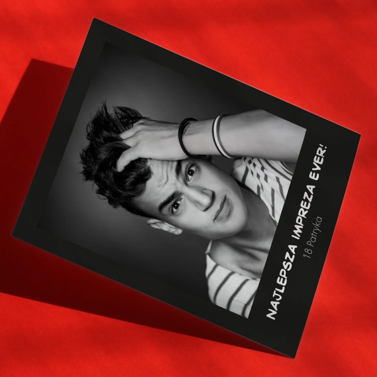 Polaroid podziękowanie dla gości - czarna ramka