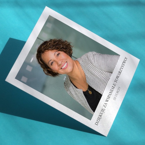 Polaroid podziękowanie dla gości - minimalistyczne