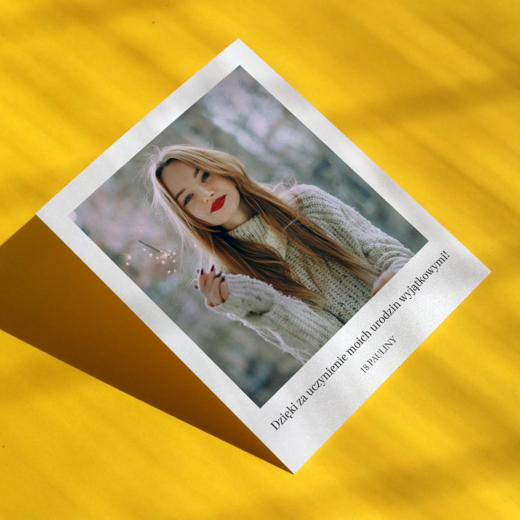 Polaroid podziękowanie dla gości - minimalistyczne