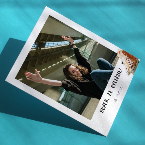 Polaroid podziękowanie dla gości - retro trampki