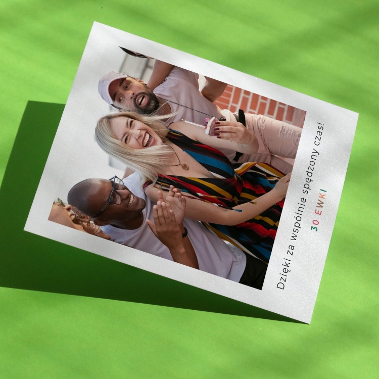 Polaroid podziękowanie dla gości - kolorowe imię