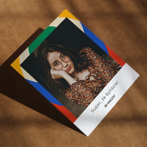 Polaroid podziękowanie dla gości - kolorowe retro