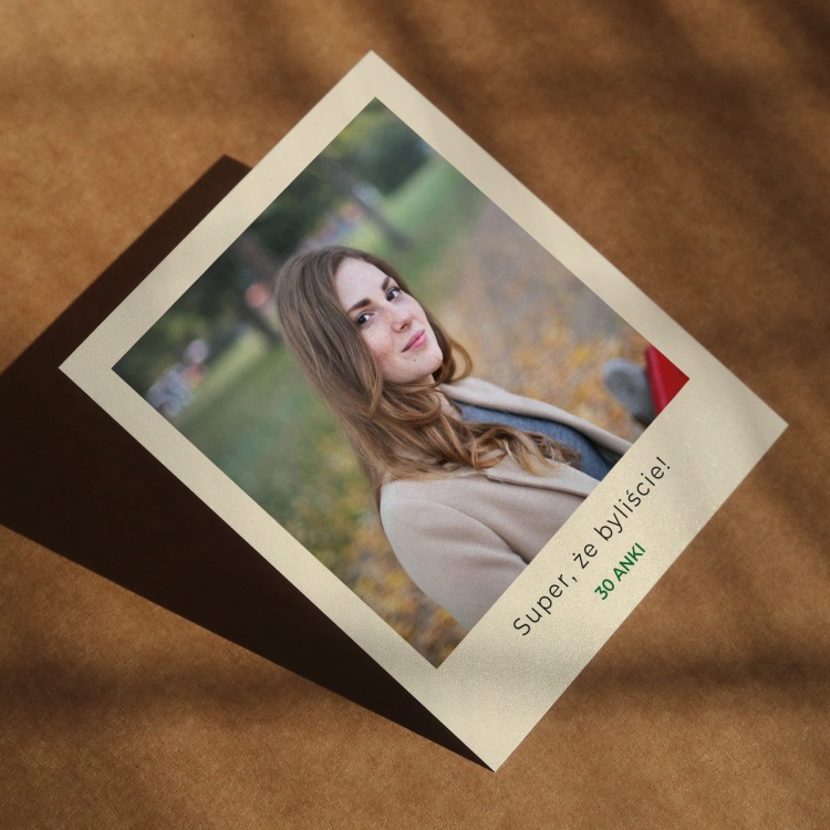 Polaroid podziękowanie dla gości - zielony napis