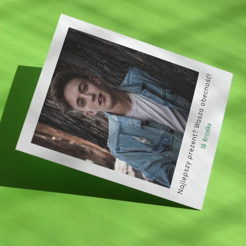 Polaroid podziękowanie dla gości - osiemnastka zielony napis